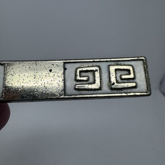 VTG Jaybee JB Manufacturing Corp MCM Mid Century White & Gold Drawer Handles x2 - Picture 2 of 9